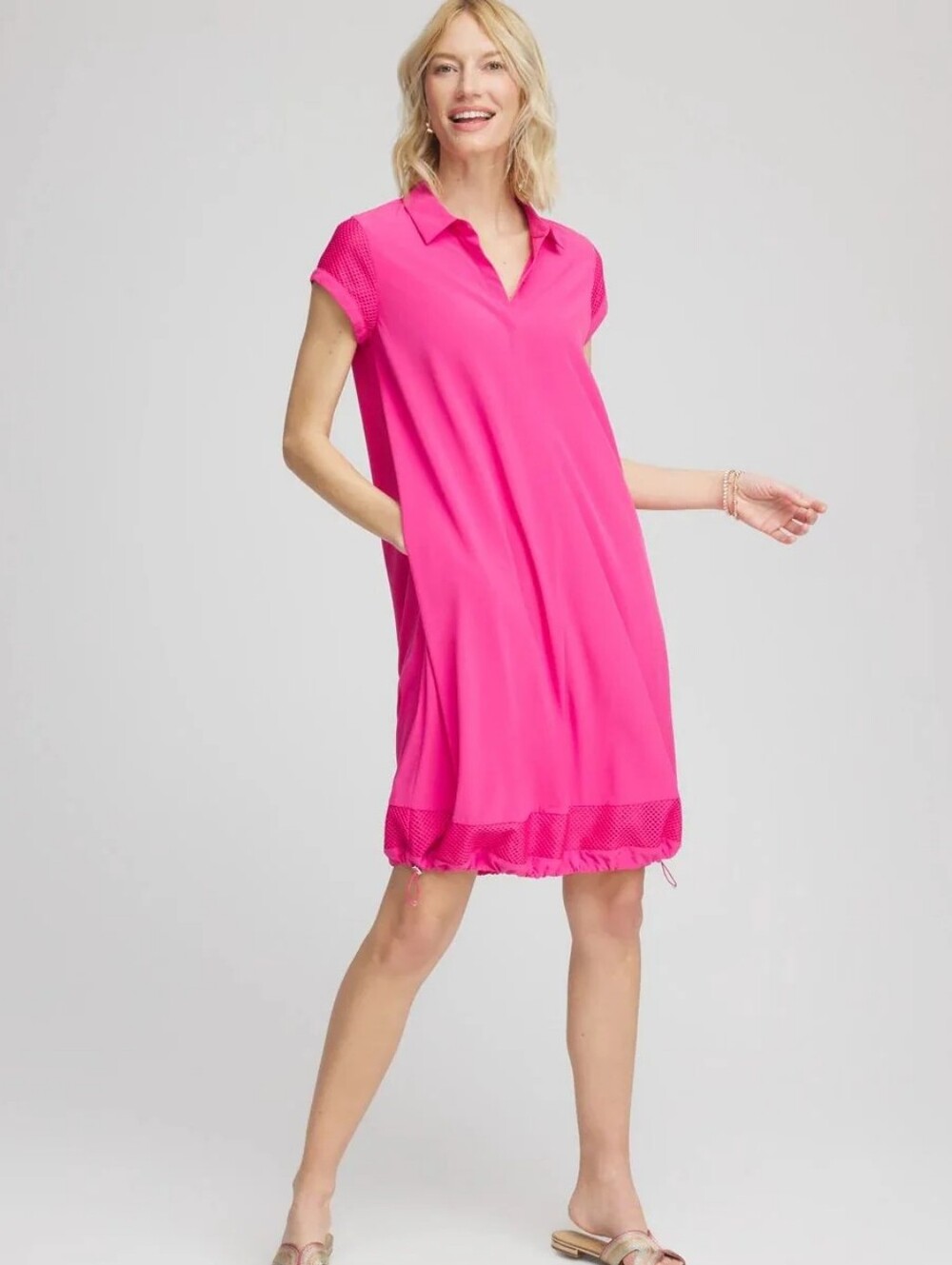Chico's UPF Mesh-Trim Active Bungee Dress